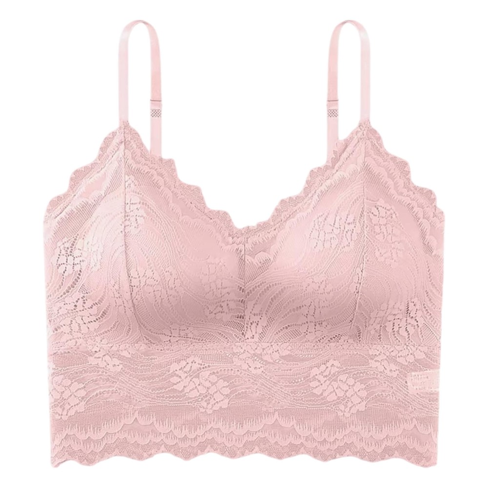 Woman Bra Crop Top Dentelle Pink