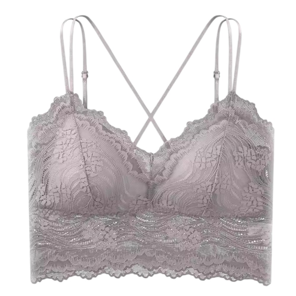 Woman Bra Cross Back Lace Greige Woman Bra Cross Back Lace Greige