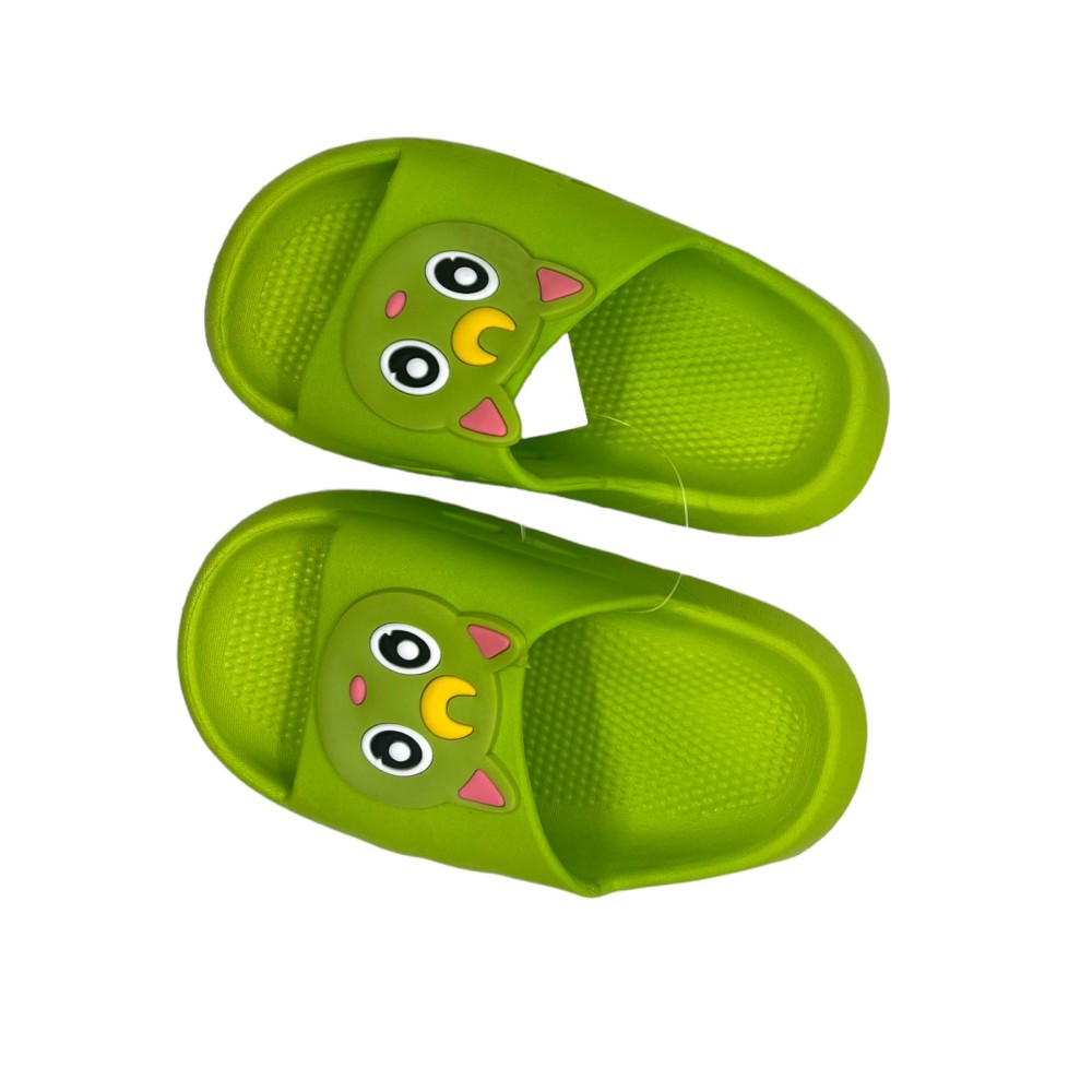 Girl Slippers Cat - Green